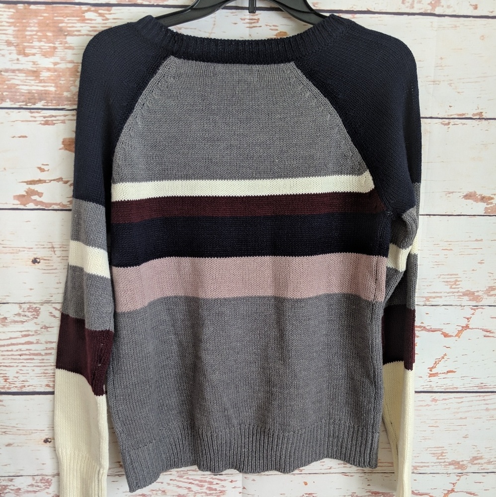 Pink Rose Striped Sweater in Indigo Combo M25 - Picture 5 of 5